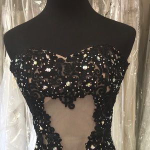 Black and Nude cocktail dress